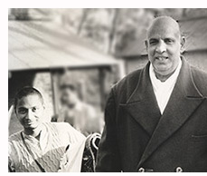 Towering Swami Sivananda with Swami Venkatesananda
