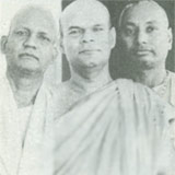 With Dharmmananda Thera and Swami Pranavananda